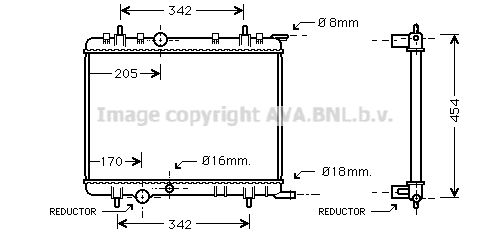 AVA QUALITY COOLING Радиатор, охлаждение двигателя PE2223